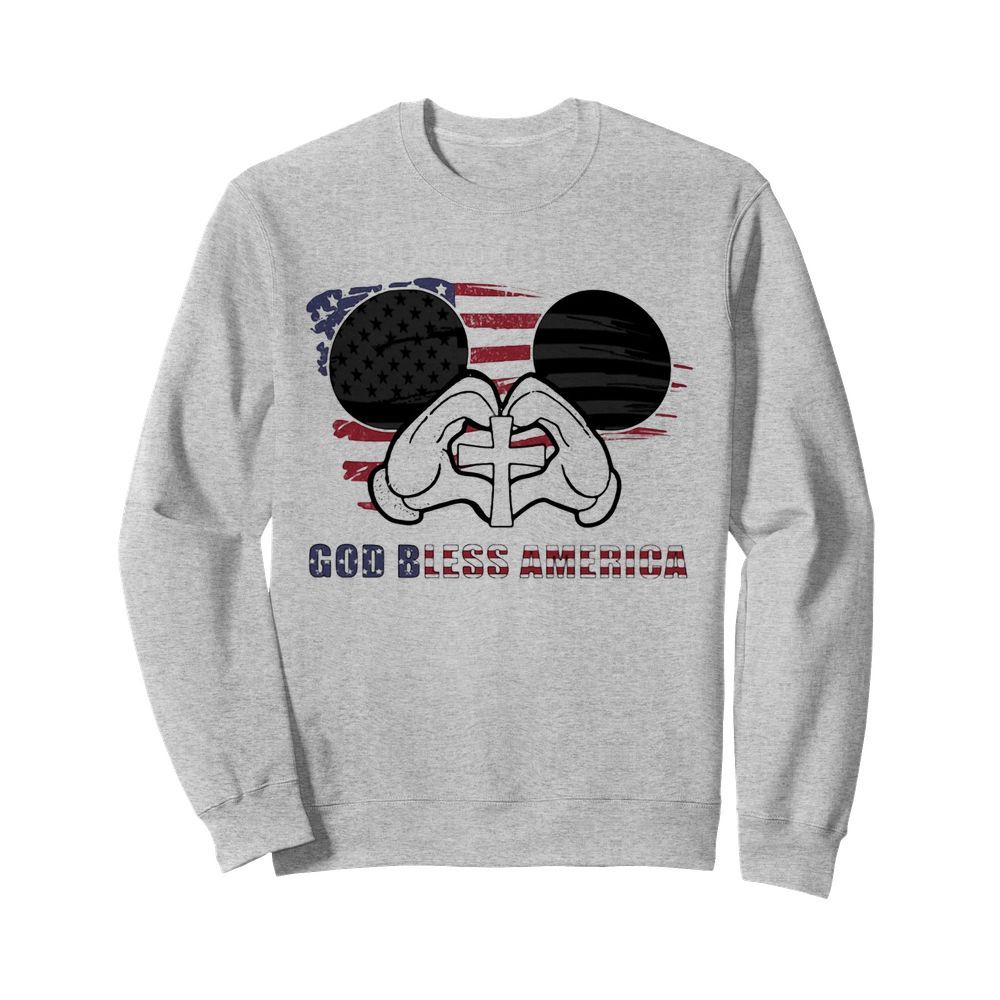 Mickey mouse god bless america flag independence day  Unisex Sweatshirt