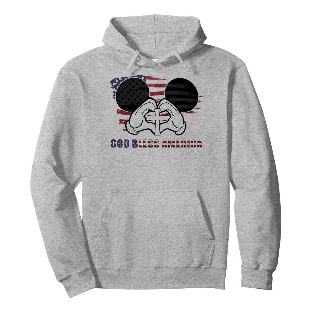 Mickey mouse god bless america flag independence day  Unisex Hoodie