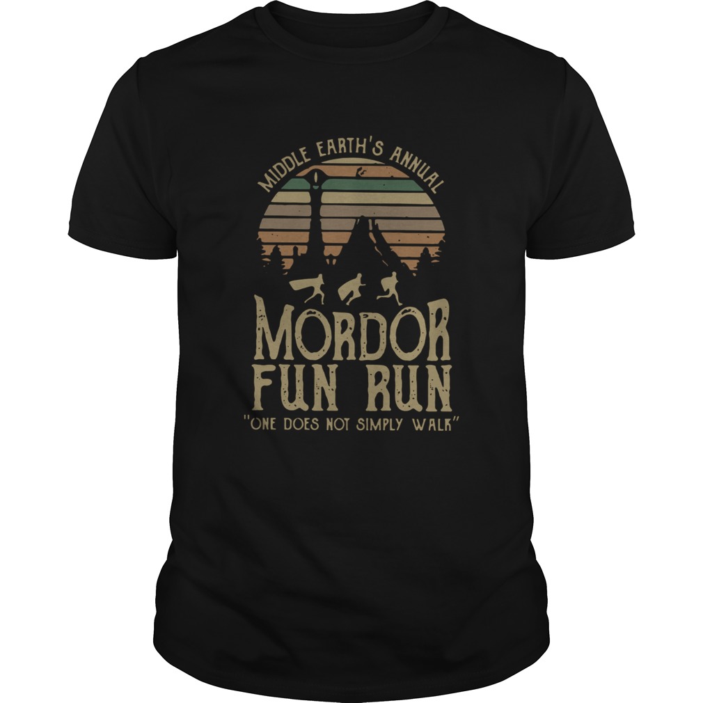 Middle Earths Annual Mordor Fun Run One Does Not Simply Walk Vintage shirt