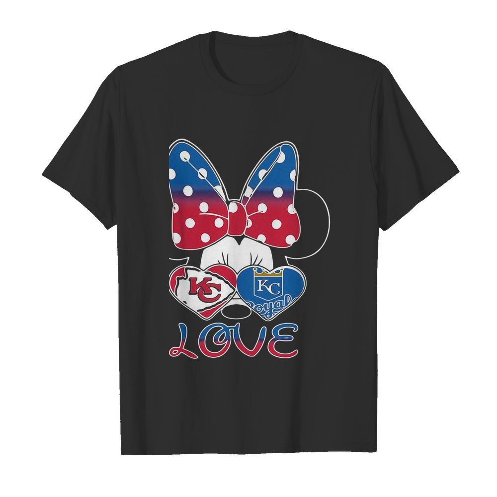 Minnie mouse kansas city chiefs and kansas city royals love shirt