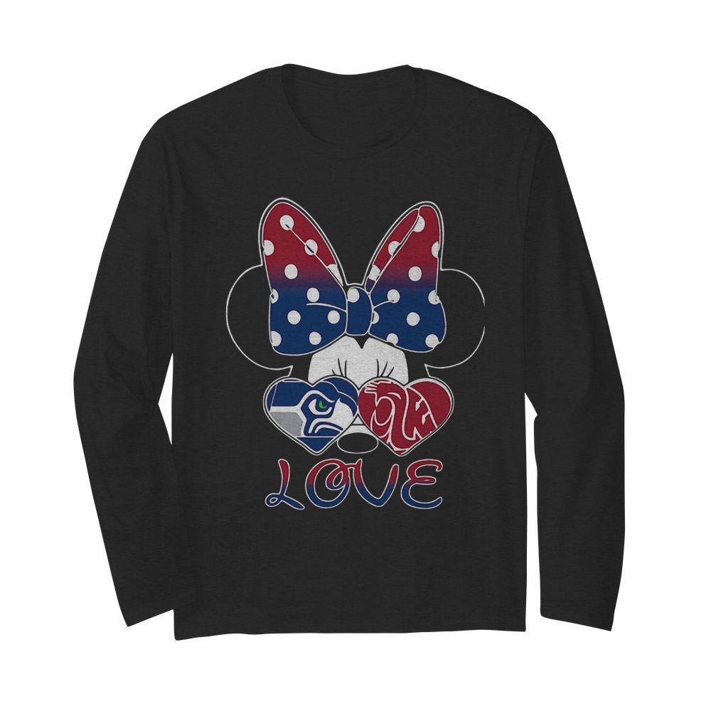 Minnie mouse seattle seahawks washington state cougars love  Long Sleeved T-shirt 