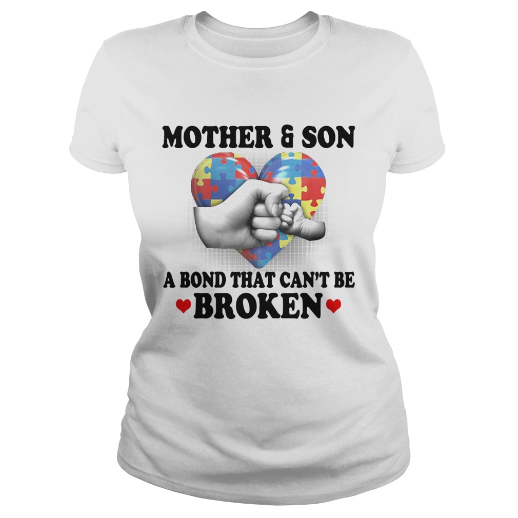 Mother and son a bond that cant be broken heart autism awareness  Classic Ladies