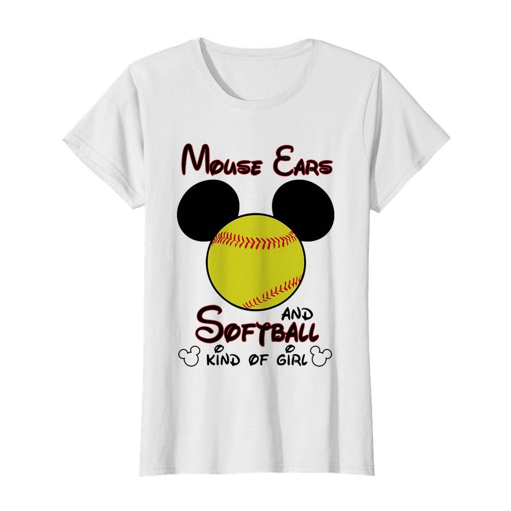 Mouse Ears And Softball Kind Of Girl  Classic Women's T-shirt