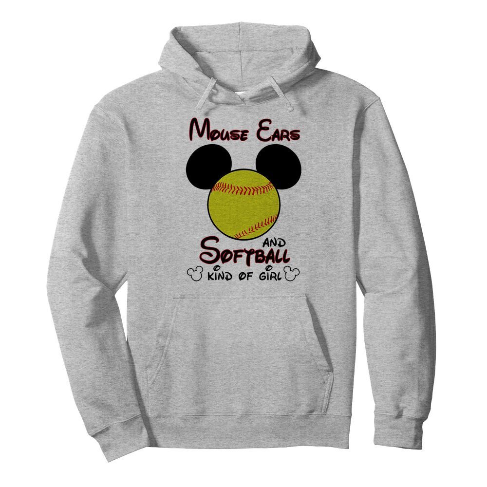 Mouse Ears And Softball Kind Of Girl  Unisex Hoodie