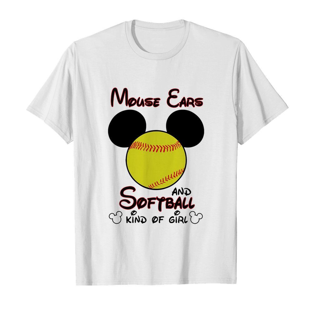 Mouse Ears And Softball Kind Of Girl  Classic Men's T-shirt