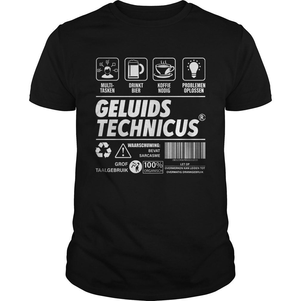 Multitasken drink bier koffie nodig problemen oplossen geluidstechnicus shirt