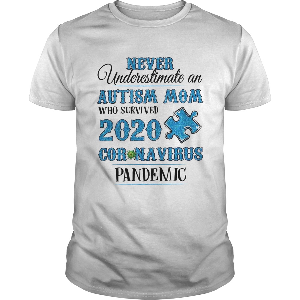 Never Underestimate An Autism Mom Who Survived 2020 Coronavirus Pandemic Women shirt