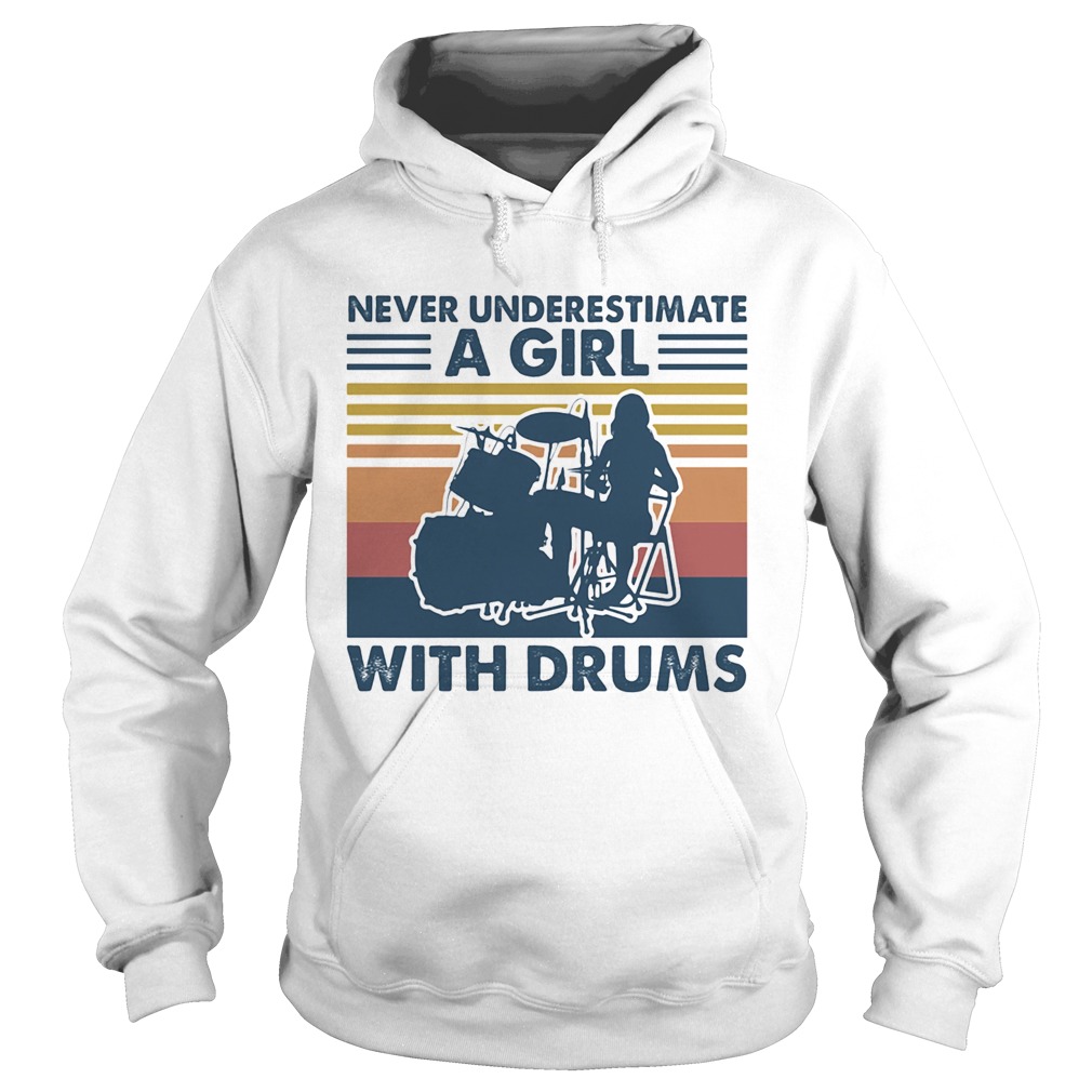 Never underestimate a girl with drums vintage  Hoodie