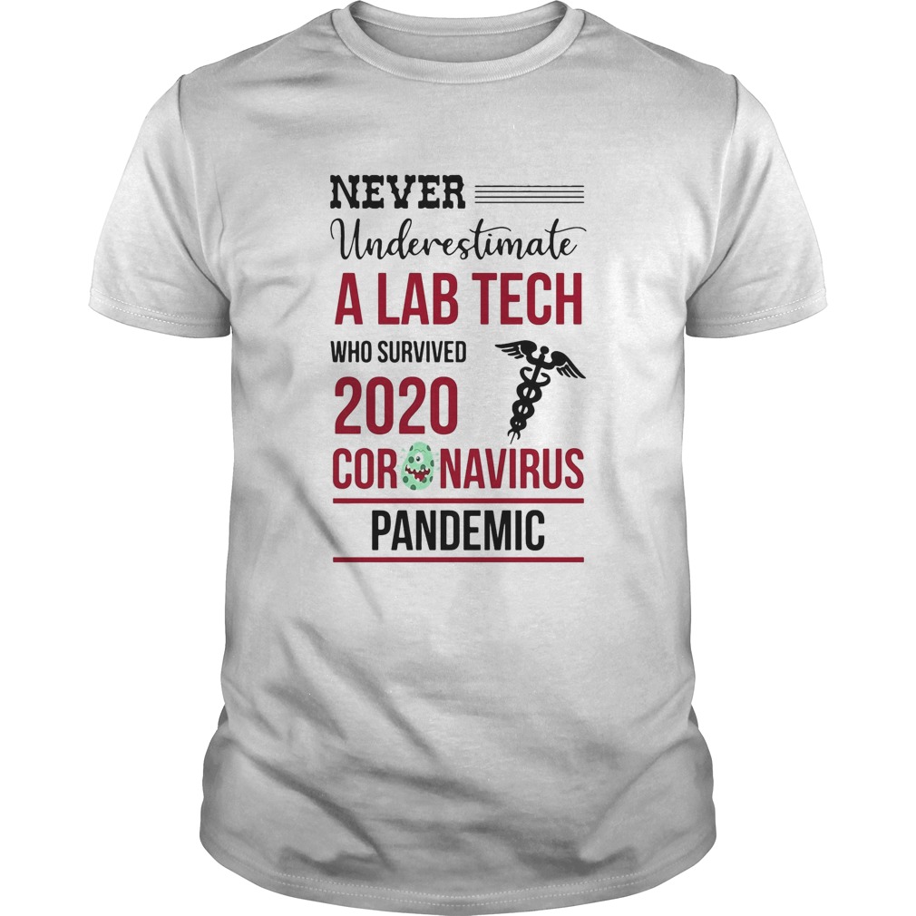 Never underestimate a lab tech who survived 2020 coronavirus pandemic shirt