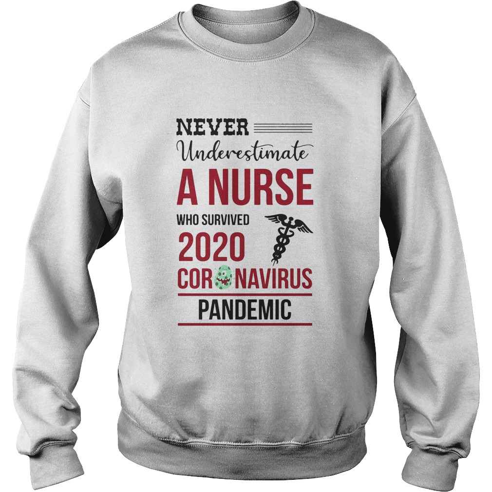 Never underestimate a nurse who survived 2020 coronavirus pandemic CNA  Sweatshirt