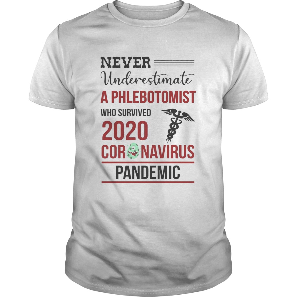 Never underestimate a phlebotomist who survived 2020 coronavirus pandemic shirt