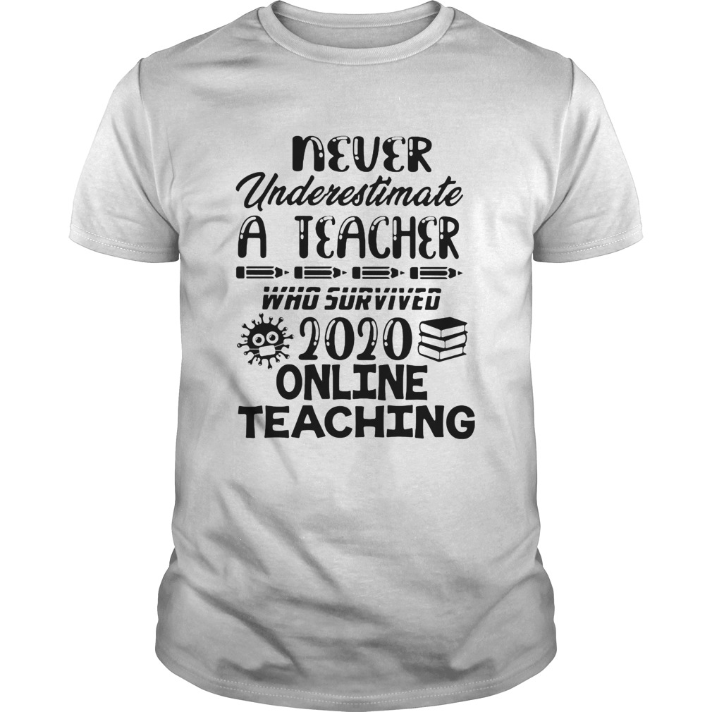 Never underestimate a teacher who survived 2020 online teaching shirt