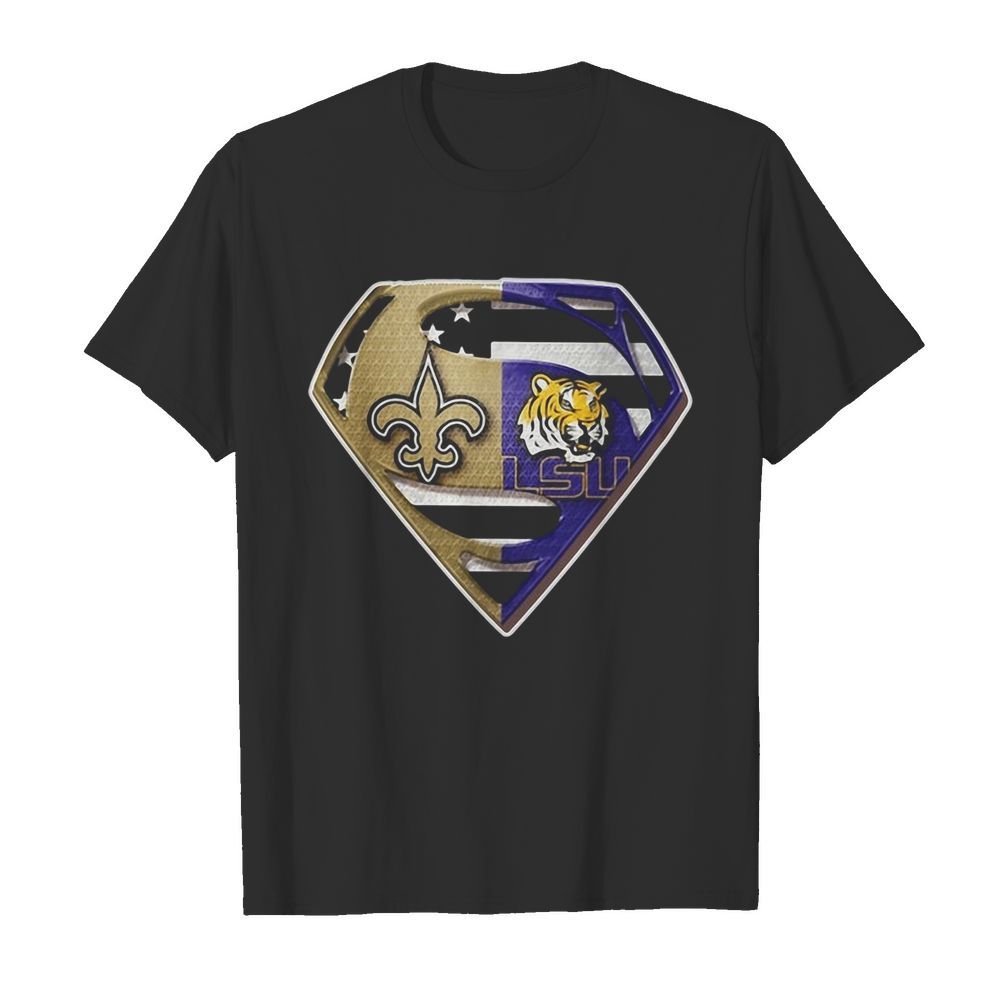 New Orleans Saints And LSU Tiger Superman shirt