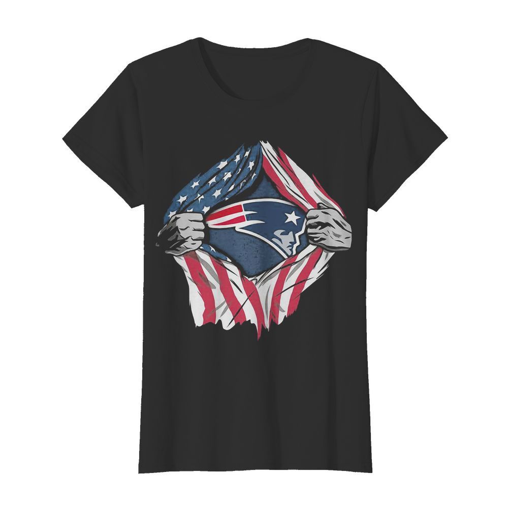 New england patriots football american flag independence day shir Classic Women's T-shirt