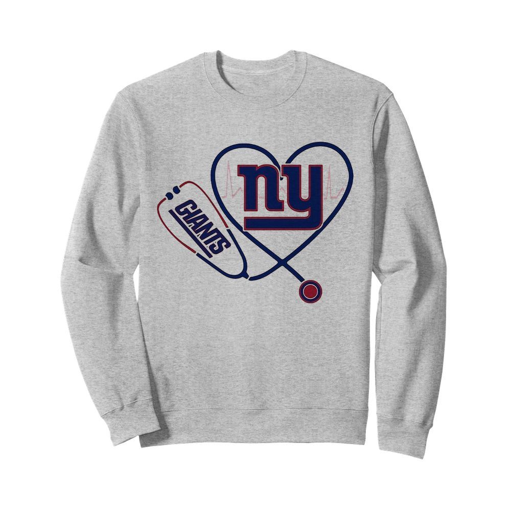 Nurse New York Giants Stethoscope Heartbeat  Unisex Sweatshirt