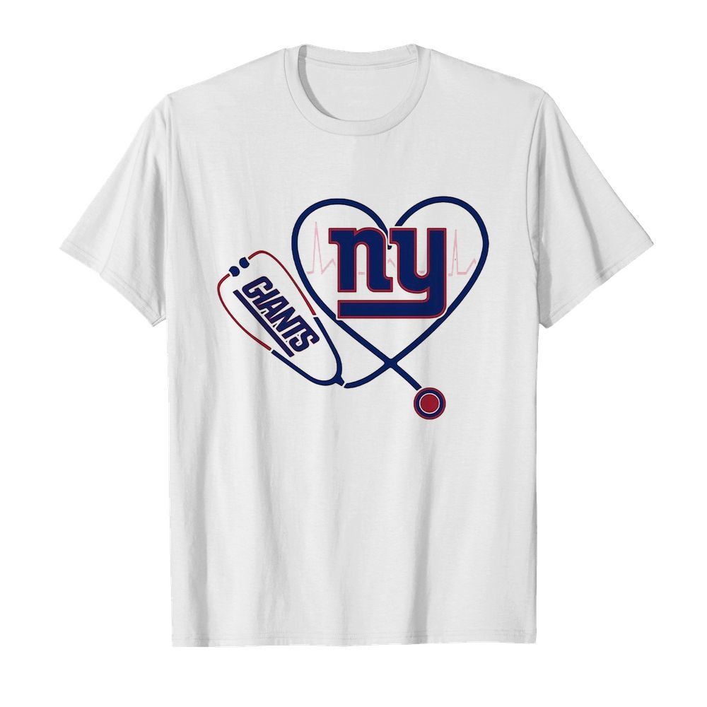 Nurse New York Giants Stethoscope Heartbeat shirt