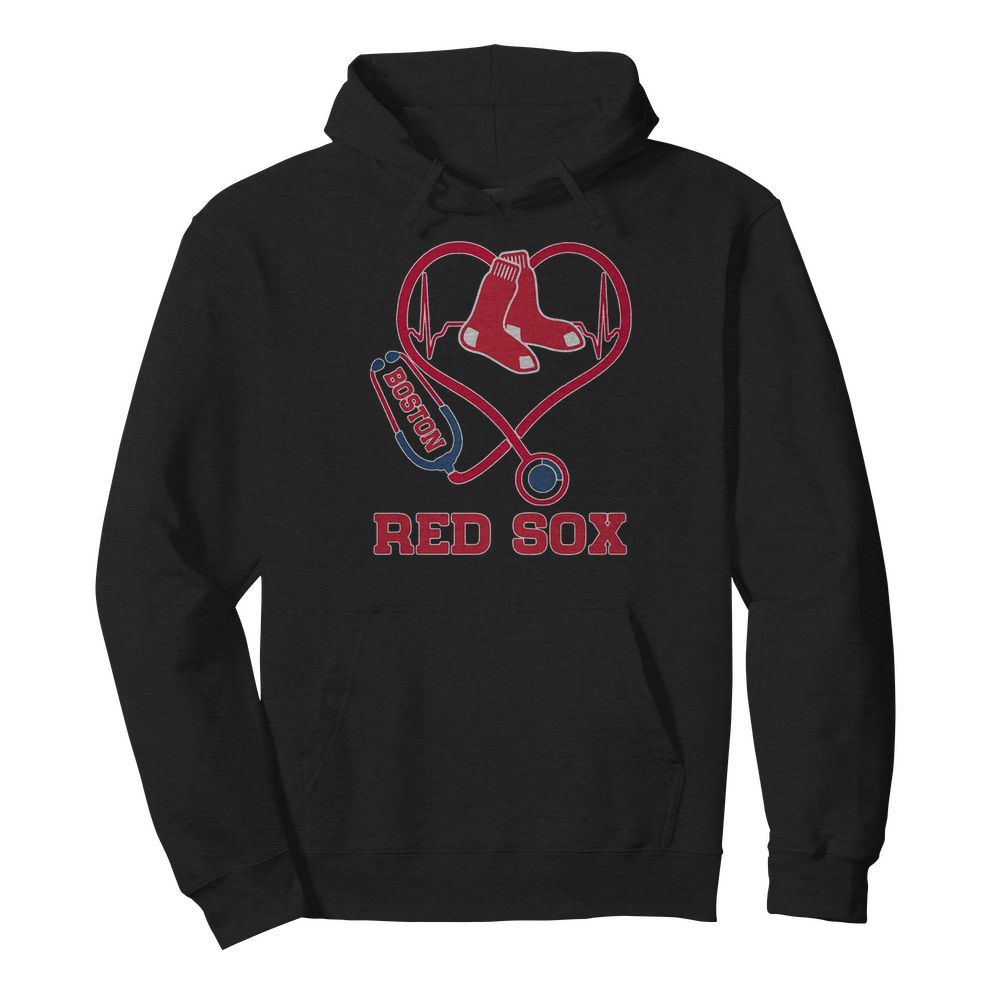 Nurse boston red sox baseball stethoscope heartbeat  Unisex Hoodie