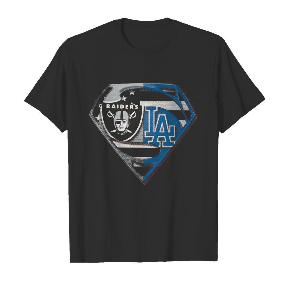 Oakland Raiders And Los Angeles Dodgers Superman shirt