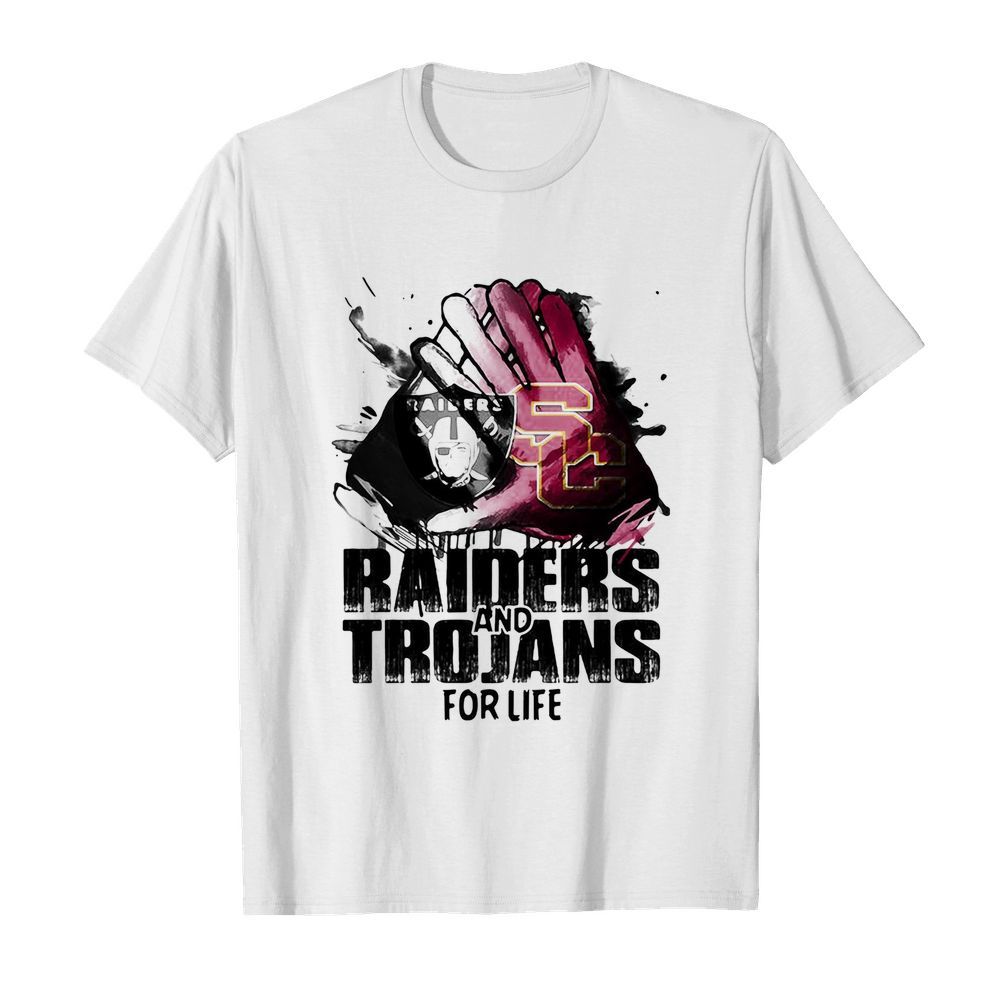 Oakland raiders and southern california trojans for life art shirt