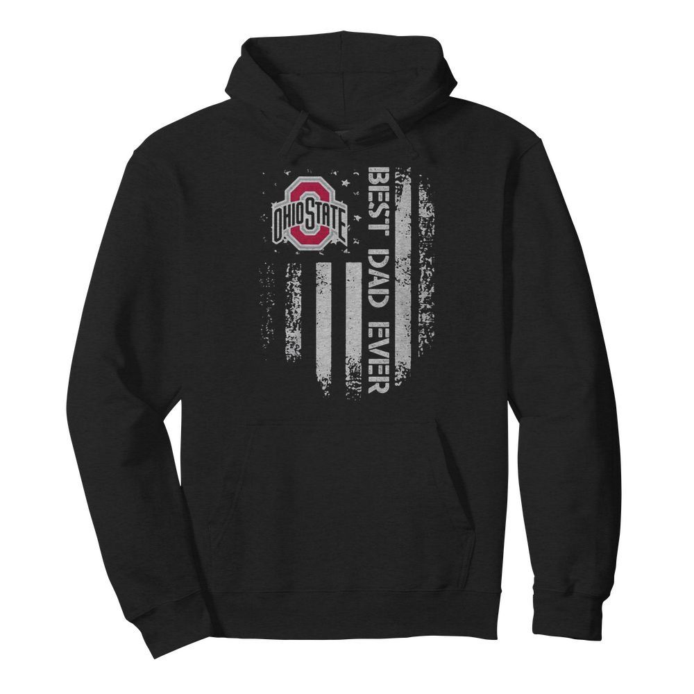 Ohio State Buckeyes Best Dad Ever American Flag  Unisex Hoodie