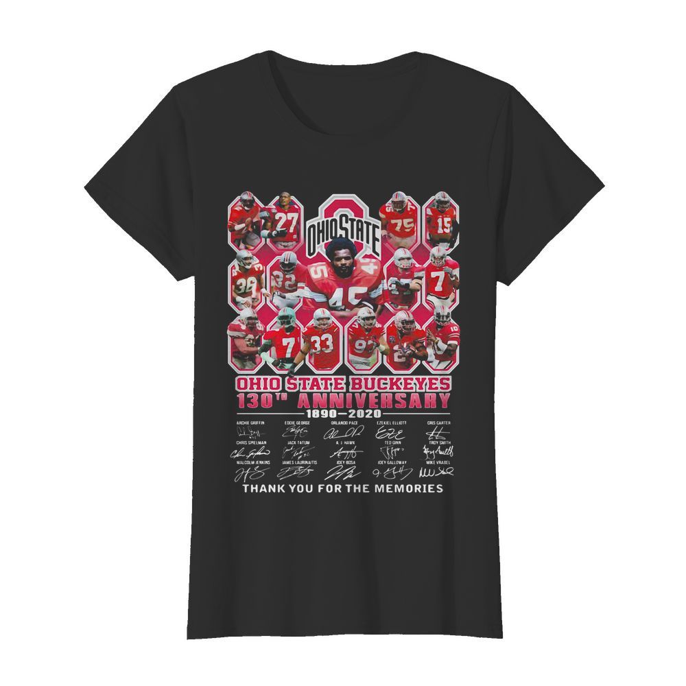 Ohio state buckeyes 130th anniversary 1890 2020 thank you for the memories signatures  Classic Women's T-shirt