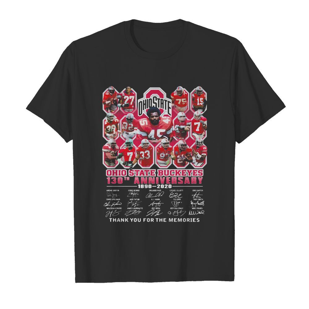 Ohio state buckeyes 130th anniversary 1890 2020 thank you for the memories signatures  Classic Men's T-shirt