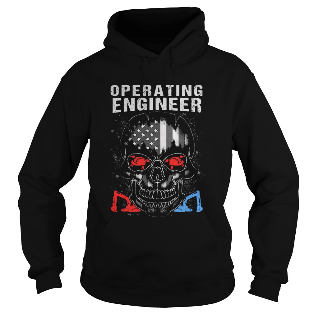 Operating engineer skull American flag veteran Independence Day  Hoodie