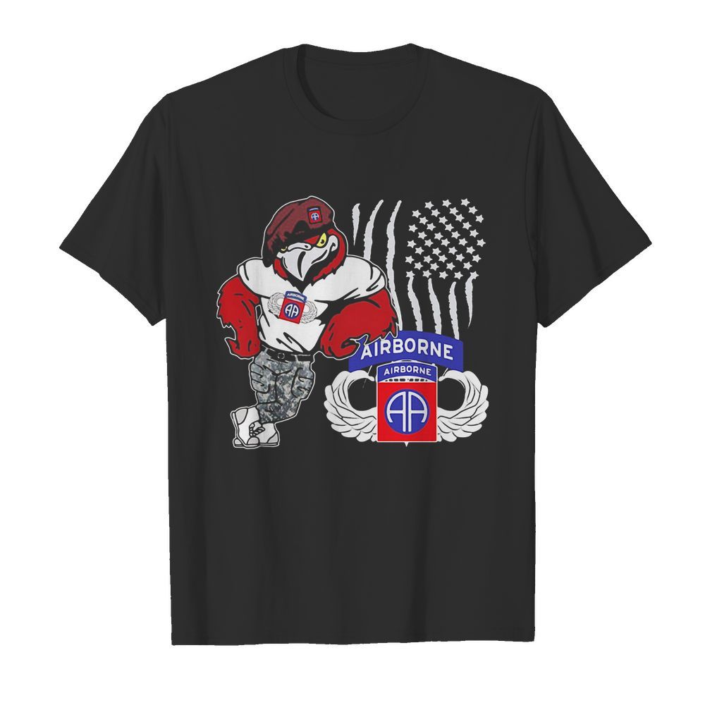 Paratrooper airborne american flag bird shirt