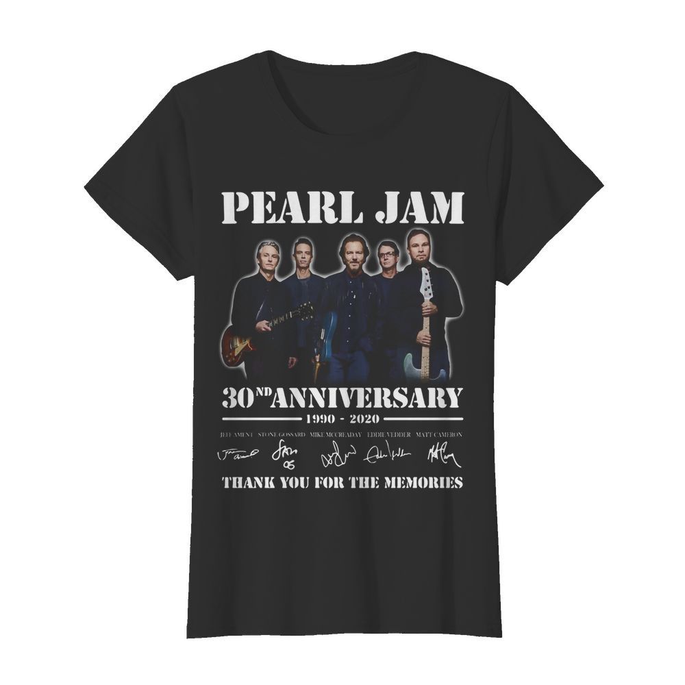 Pearl Jam 30th Anniversary 1990-2020 Thank You For The Memories Signature  Classic Women's T-shirt