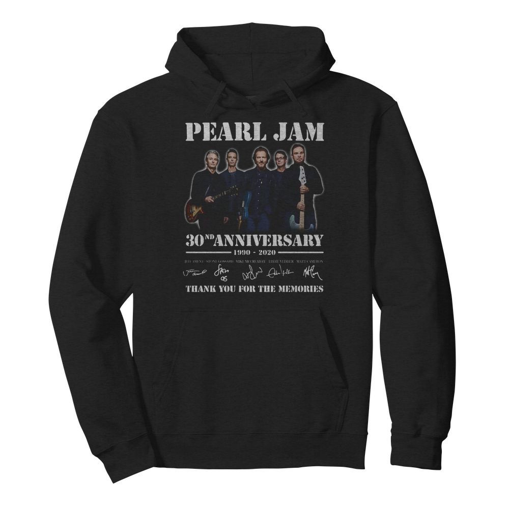 Pearl Jam 30th Anniversary 1990-2020 Thank You For The Memories Signature  Unisex Hoodie