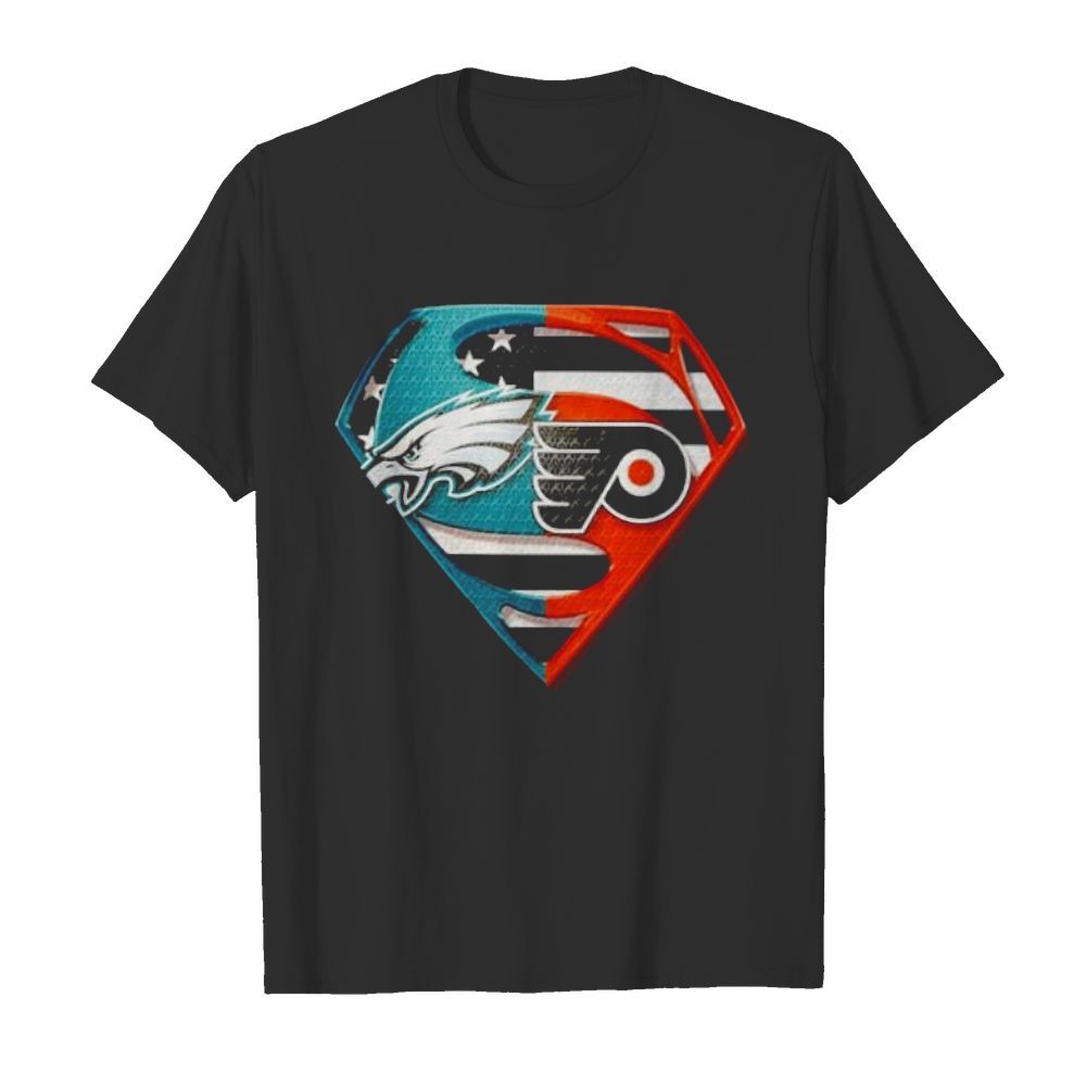 Philadelphia Eagles And Philadelphia Flyers Inside Superman shirt