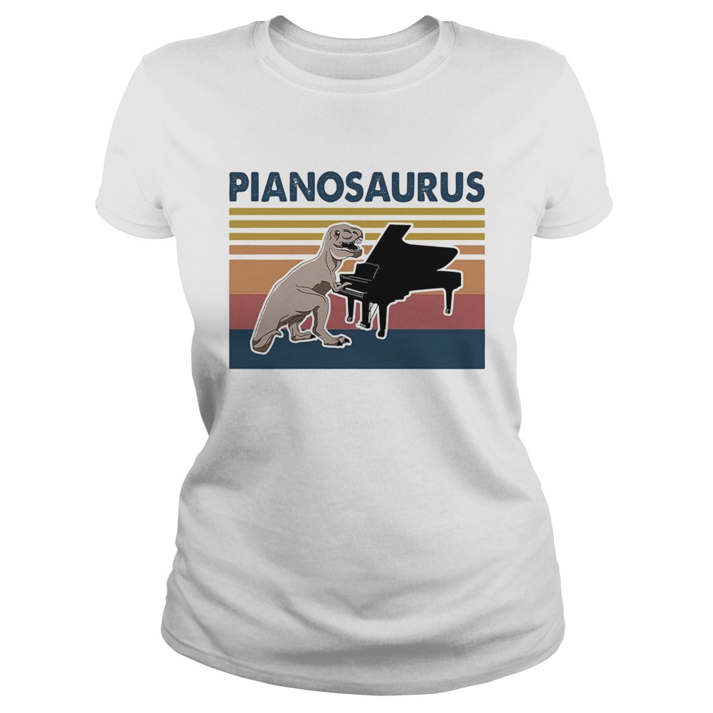 Pianosaurus dinosaur playing piano vintage  Classic Ladies