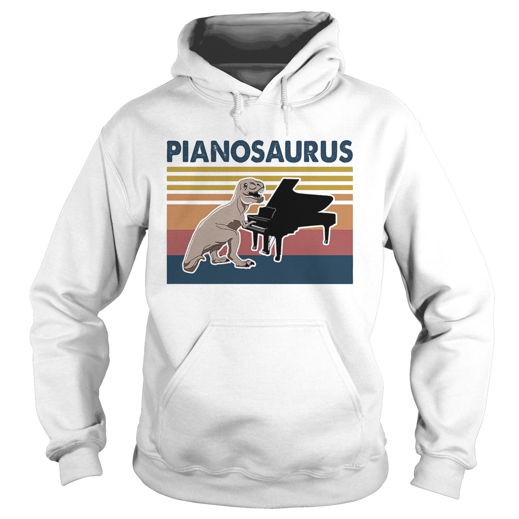 Pianosaurus dinosaur playing piano vintage  Hoodie