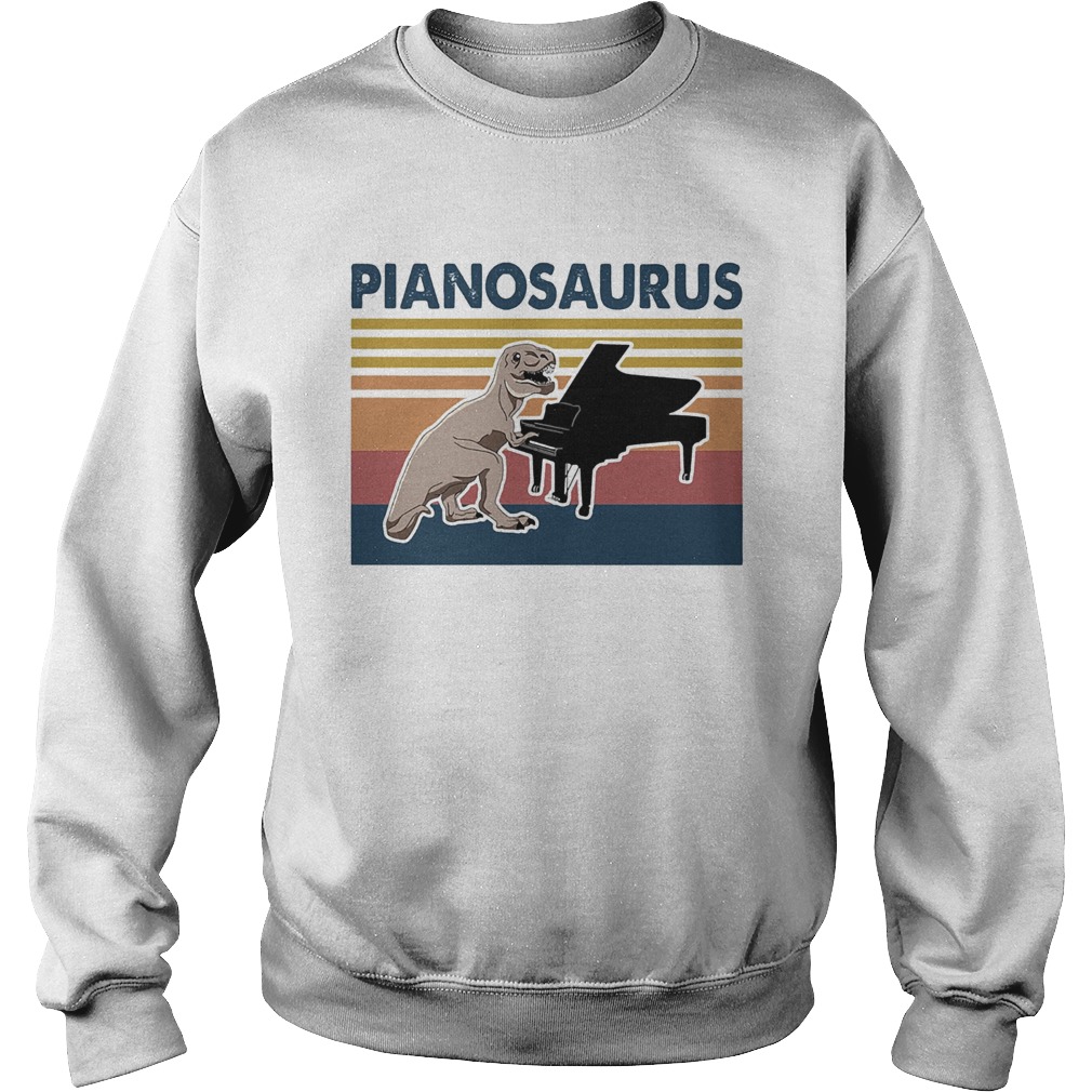 Pianosaurus dinosaur playing piano vintage  Sweatshirt