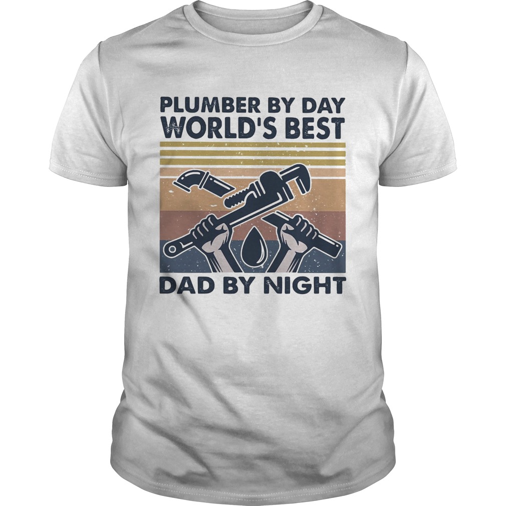 Plumber by day worlds best dad by night vintage shirt