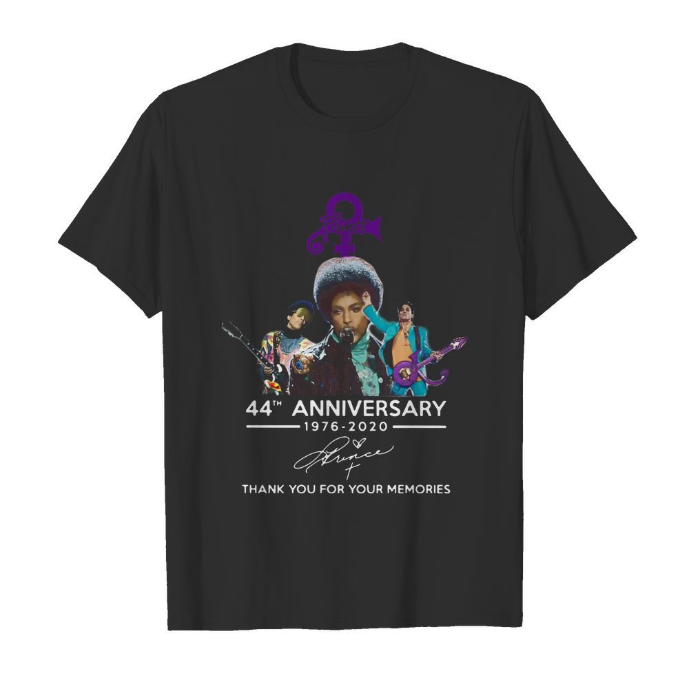 Prince 44th Anniversary 1976 2020 Thank You For The Memories Signature shirt