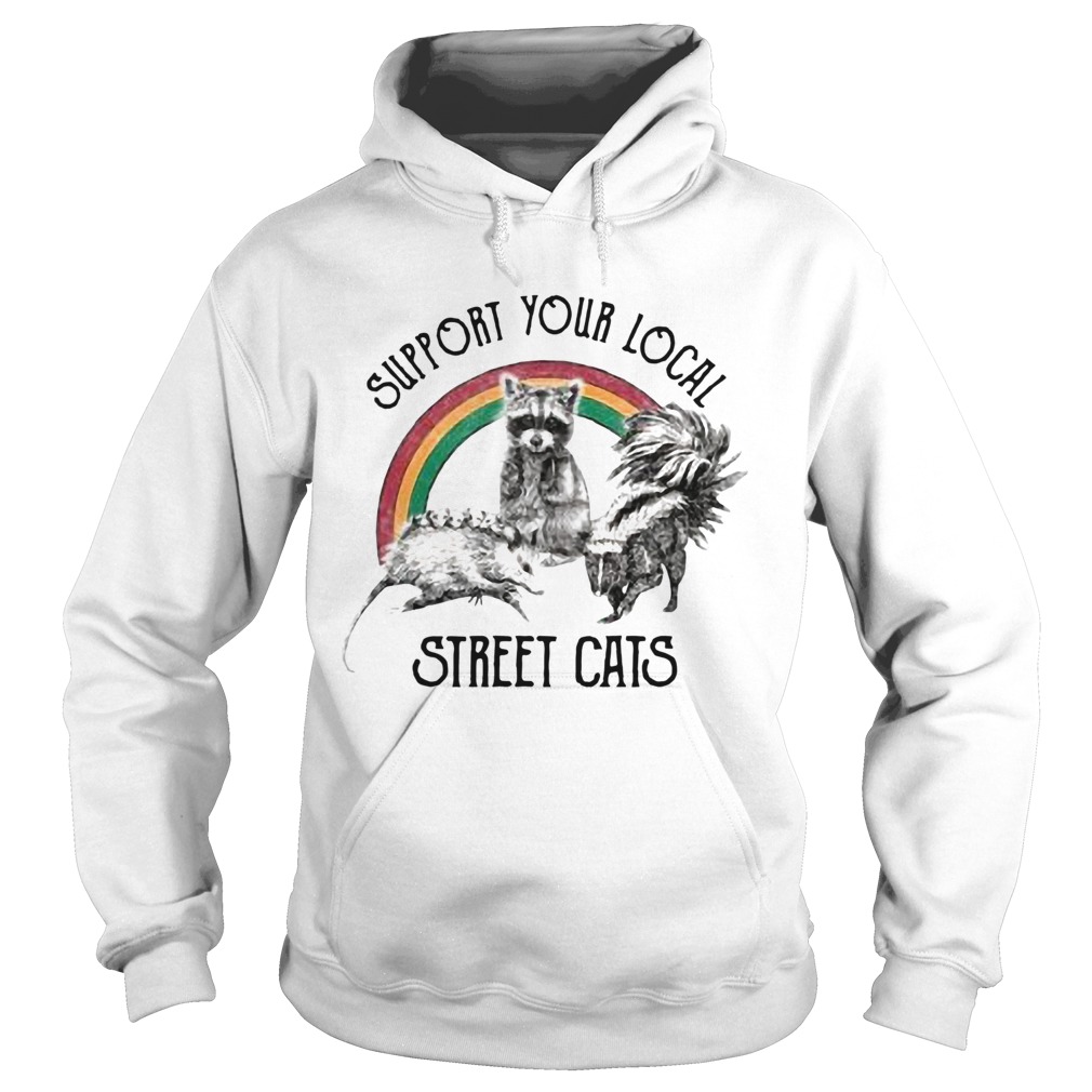 Raccoon Support Your Local Street Cats  Hoodie