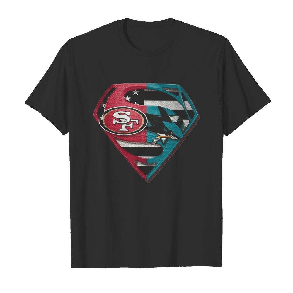 San Francisco 49ers And Jose Sharks Superman shirt