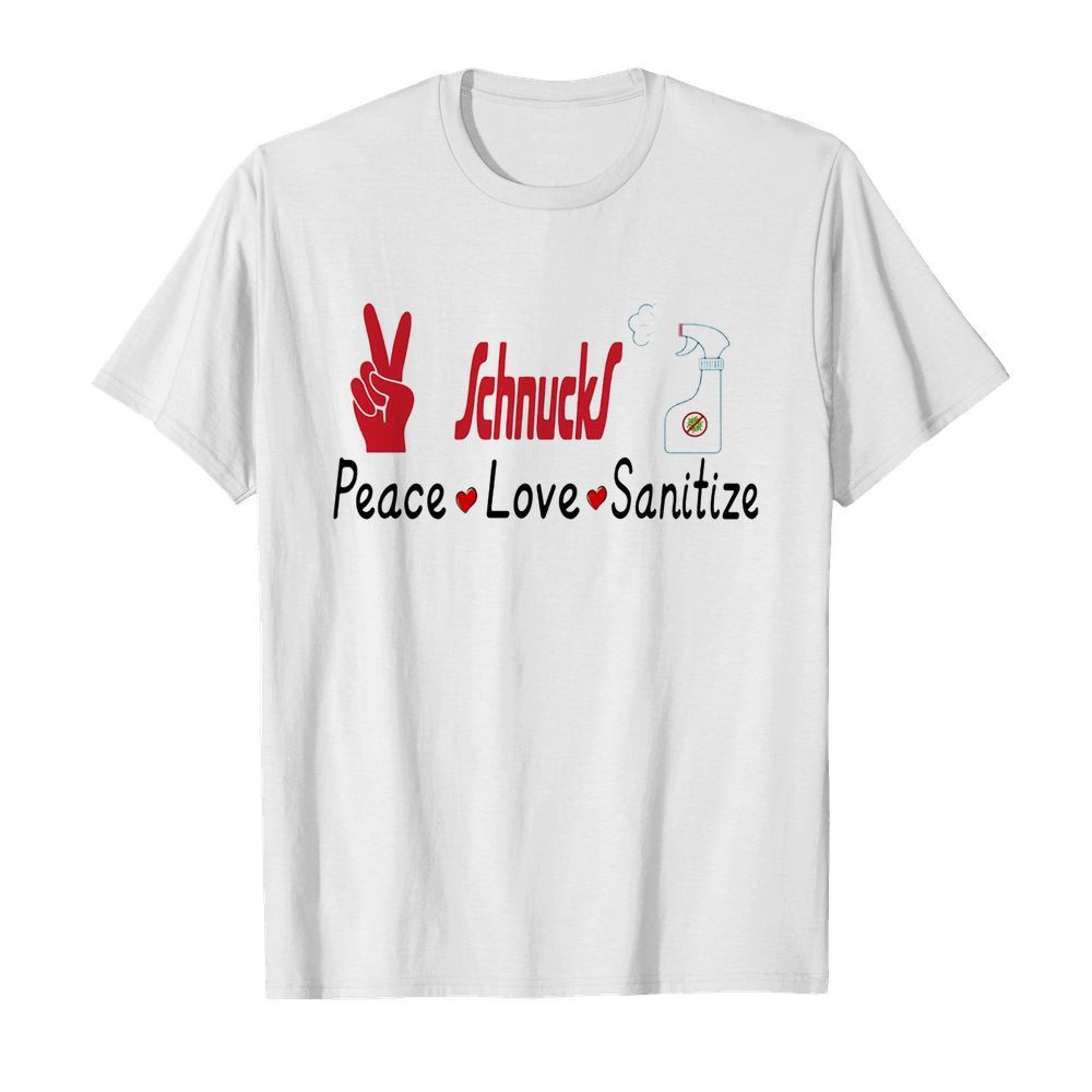 Schnucks peace love sanitize shirt