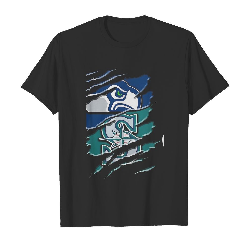 Seattle seahawks and seattle mariners football shirt