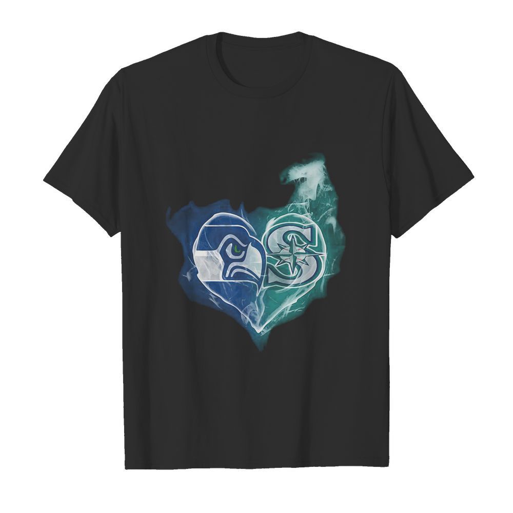 Seattle seahawks and seattle mariners heart shirt