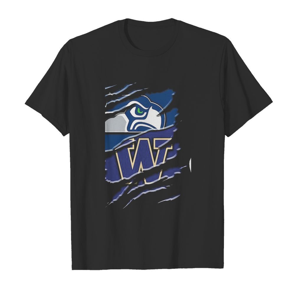 Seattle seahawks and washington huskies football shirt