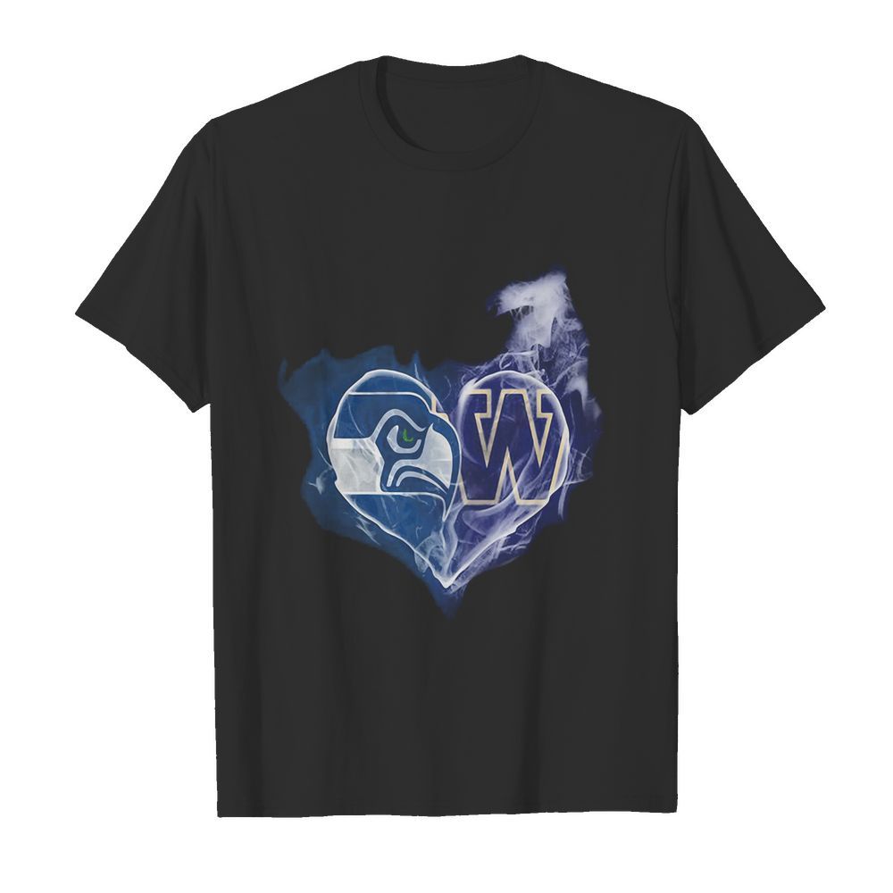 Seattle seahawks and winnipeg blue bombers heart shirt