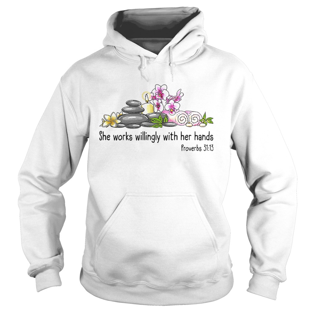 She works willingly with her hands frowebs flower  Hoodie