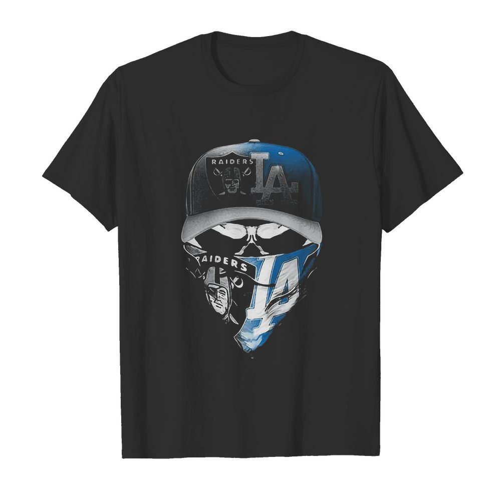 Skull Mask Oakland Raiders And Los Angeles Dodgers shirt