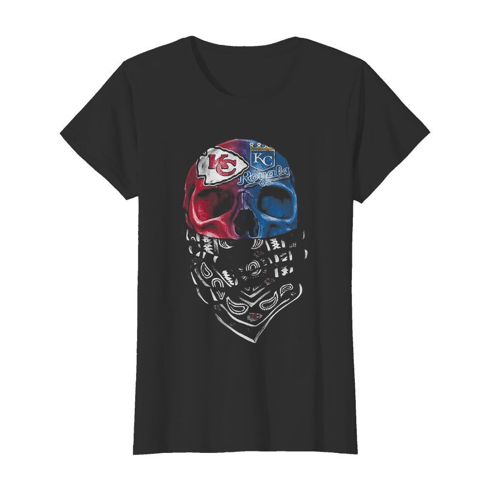 Skull kansas city chiefs and kansas city royals  Classic Women's T-shirt