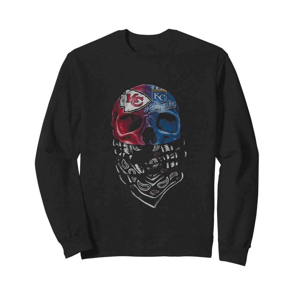 Skull kansas city chiefs and kansas city royals  Unisex Sweatshirt