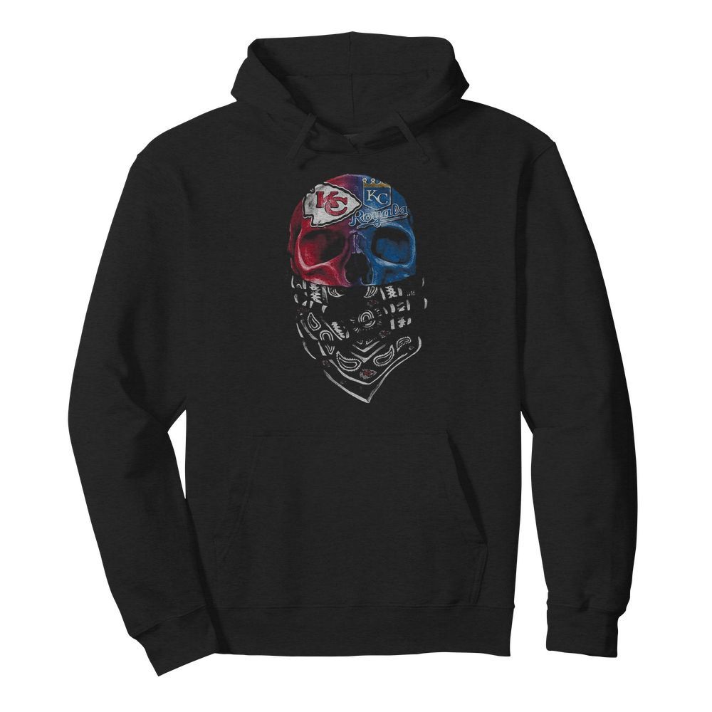 Skull kansas city chiefs and kansas city royals  Unisex Hoodie