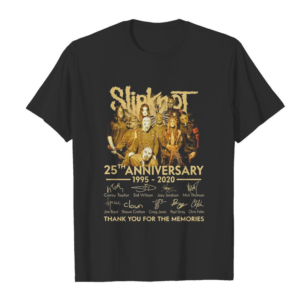 Slipknot 25th Anniversary 1995-2020 Signature Thank You For The Memories shirt