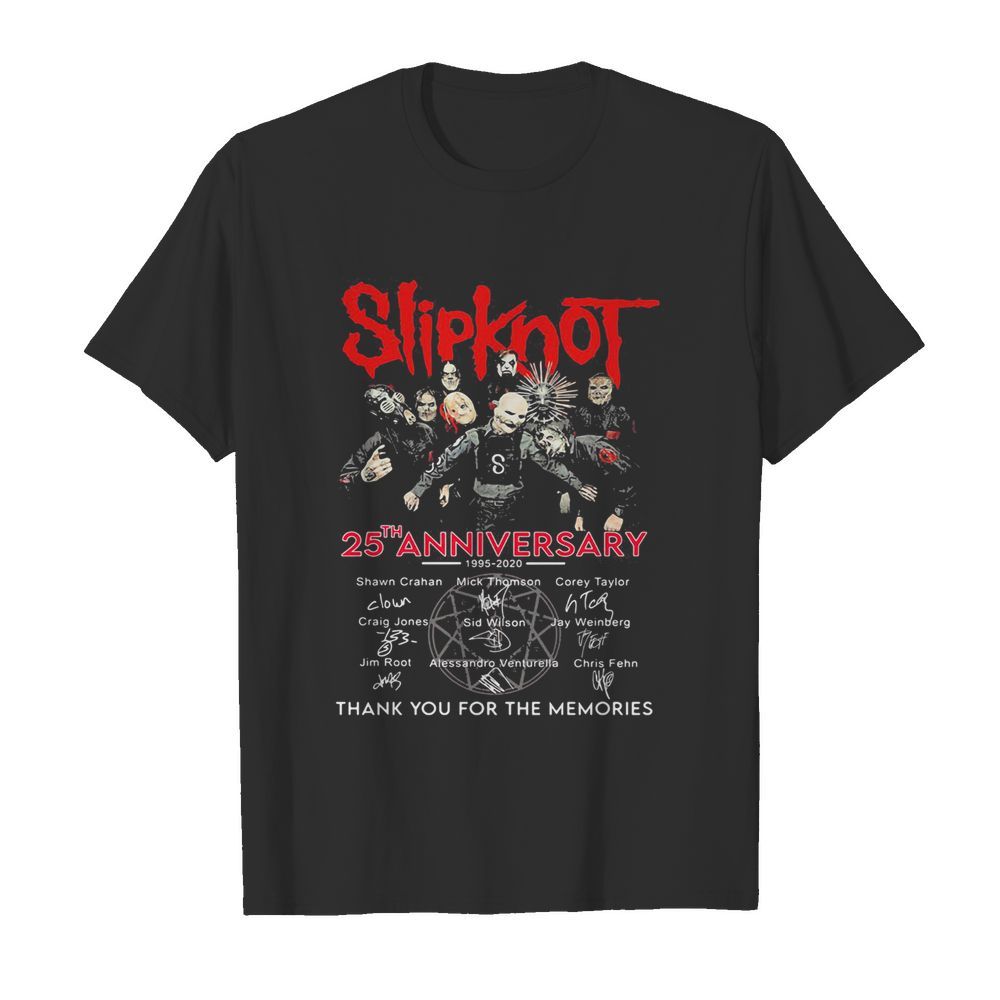 Slipknot 25th anniversary thank you for the memories signatures shirt